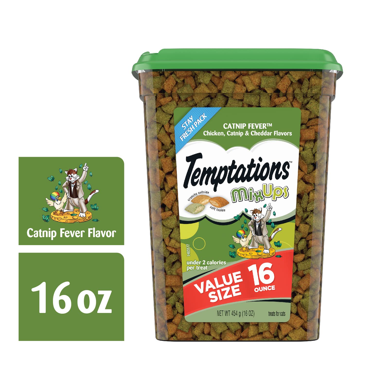 TEMPTATIONS MixUps Crunchy and Soft Cat Treats, 16 oz., Pouches and