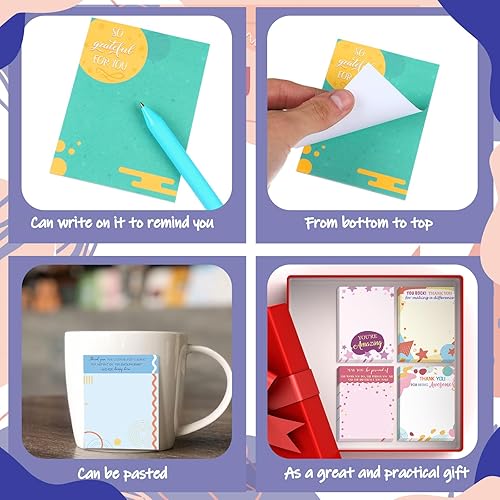 Miniatura 9 de 24 notas adhesivas inspiradoras de 3 x 4 pulgadas, notas adhesivas motivacionales divertidas, notas adhesivas positivas, regalos de agradecimiento