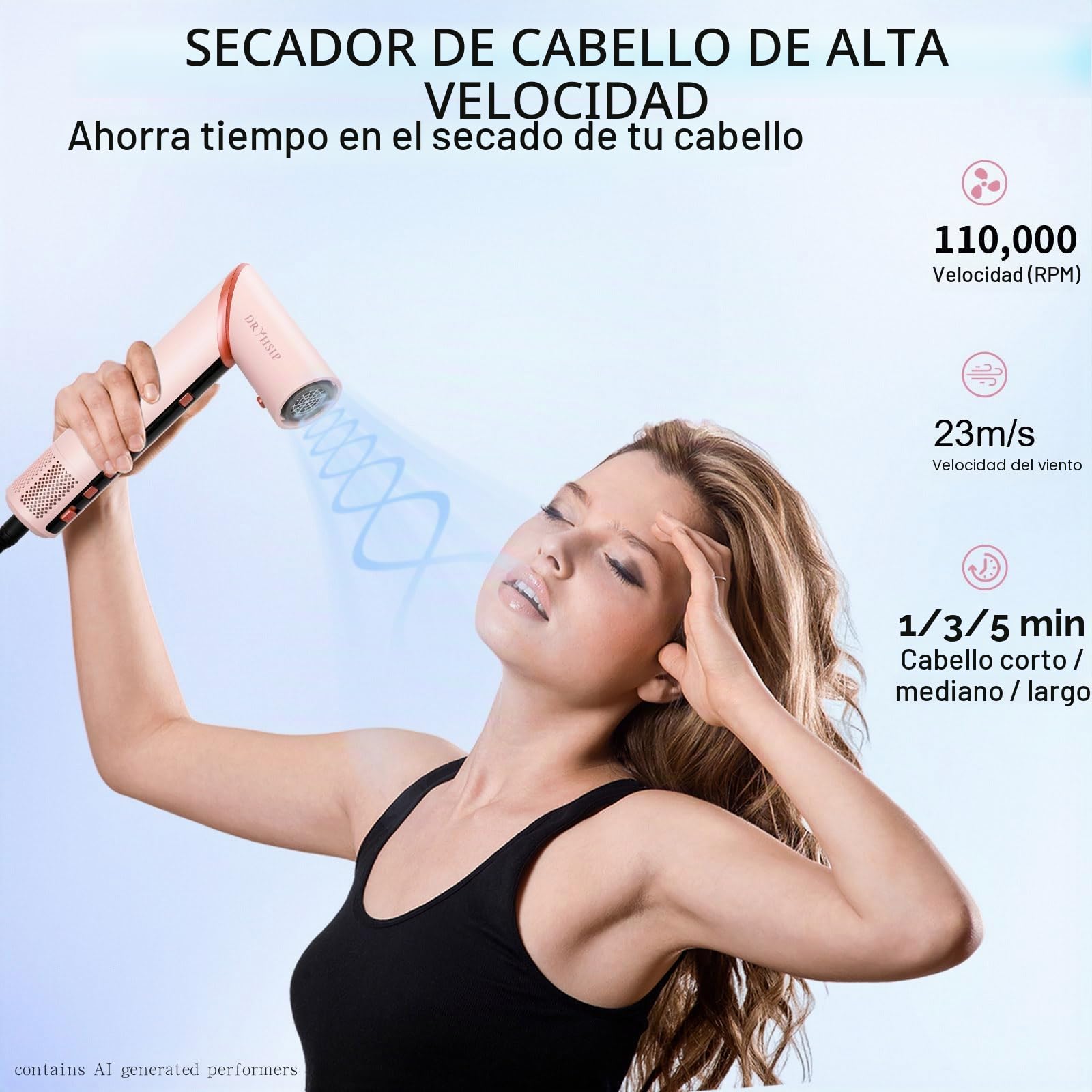 Dryhsip Cepillo Secador 9 en 1, Rizador Automático, Moldeador Flexible, Herramienta de Peluquería para Ondas y Alisado