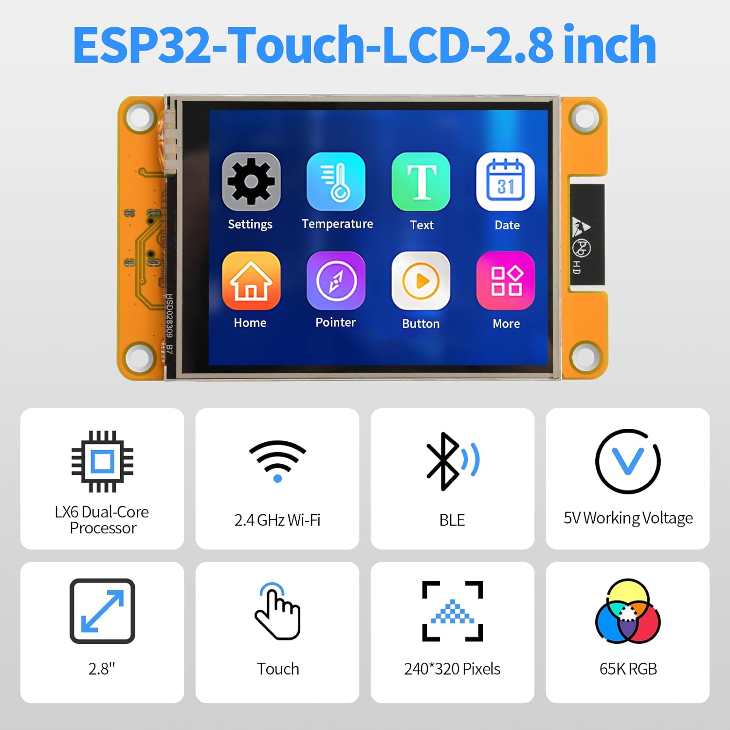 ESP32-Touch-LCD-2.8 inch features