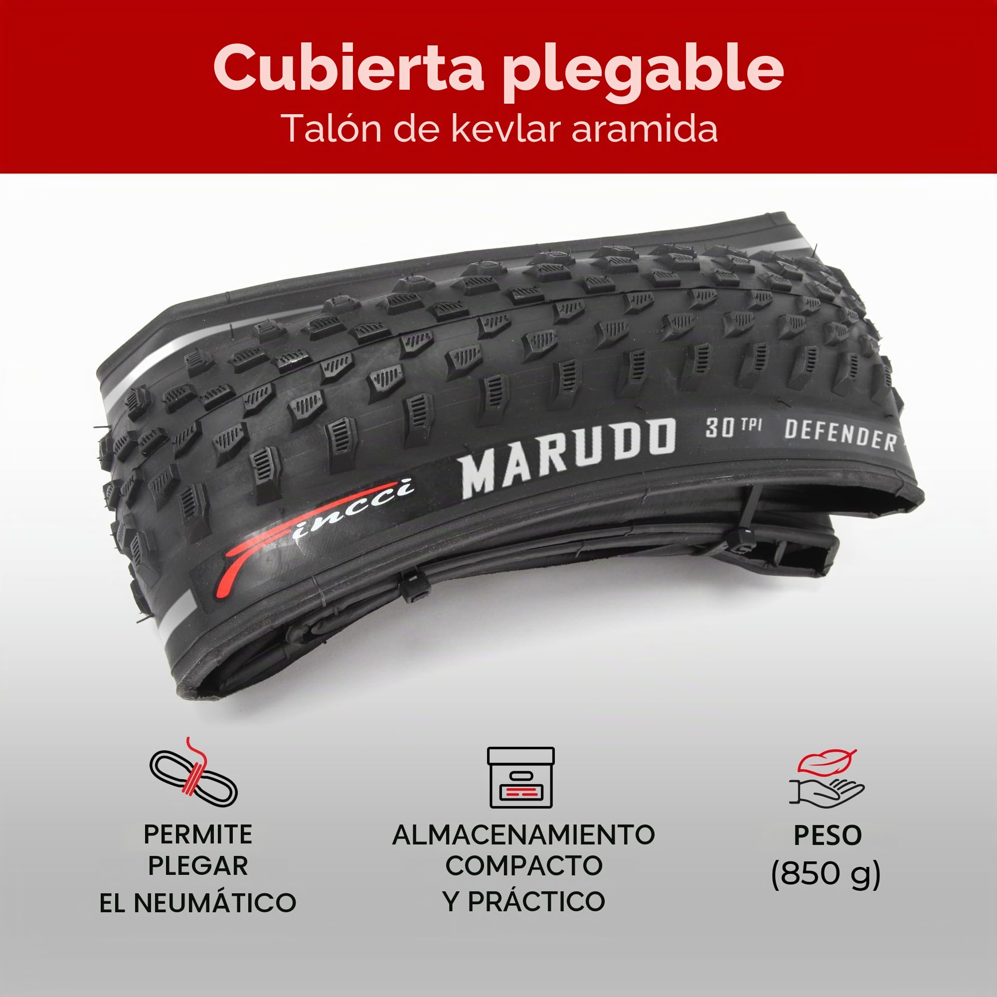Fincci Cubiertas 29x2.10 Plegable con Banda Reflectante y Protección LVL3