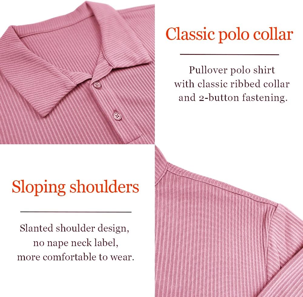 Muscle Cmdr Men's Slim Fit Muscle Polo Shirts Long&Short Sleeve Stretch Quick Dry Tee Casual Golf Athletic T-Shirts - Image 4