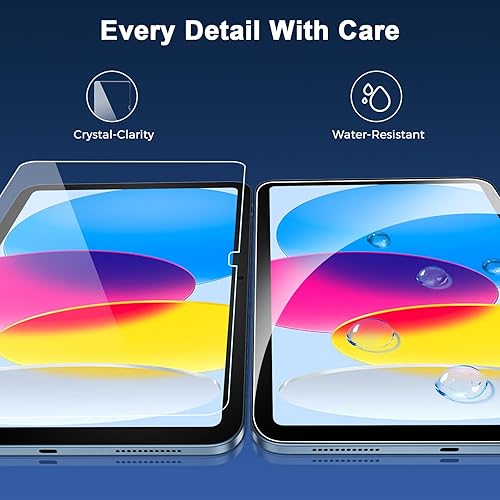 Miniatura 7 de BLOSOMEET Paquete de 2 protectores de pantalla para iPad de 11ª A16 2025 y 10ª generación de 10.9 pulgadas 2022, vidrio templado transparente HD de