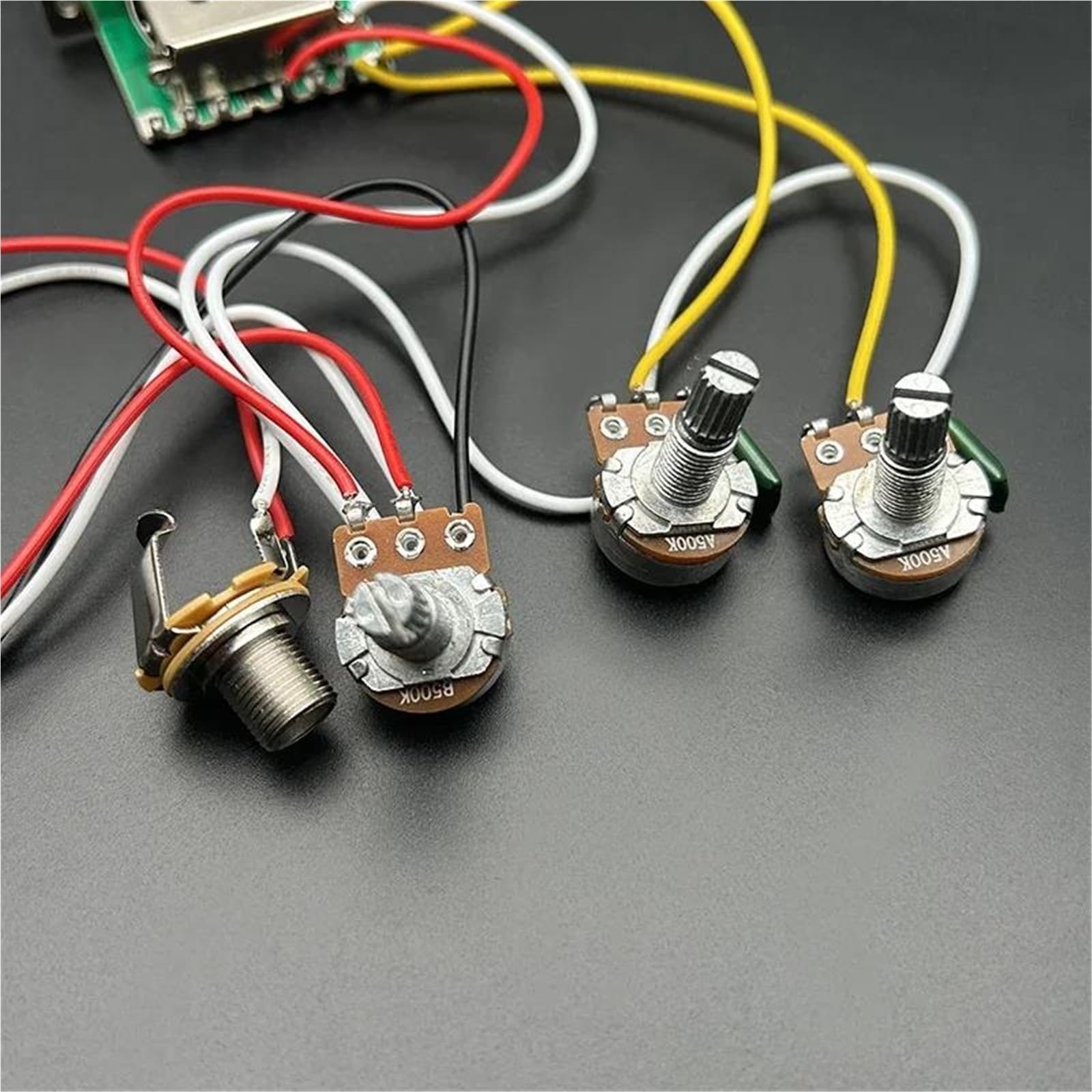 Arnés Cableado Guitarra Eléctrica Potenciómetro precableado de 5 posiciones 2T1V 500k con conector mono para guitarras de repuesto FD