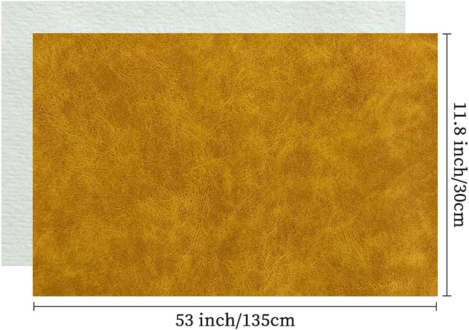 XHT 30 x 135 cm Suede PU Faux Leather Fabric, Soft Smooth Crafts Synthetic Fabric for DIY Handicraft Wallets Bags Making (Yellow)