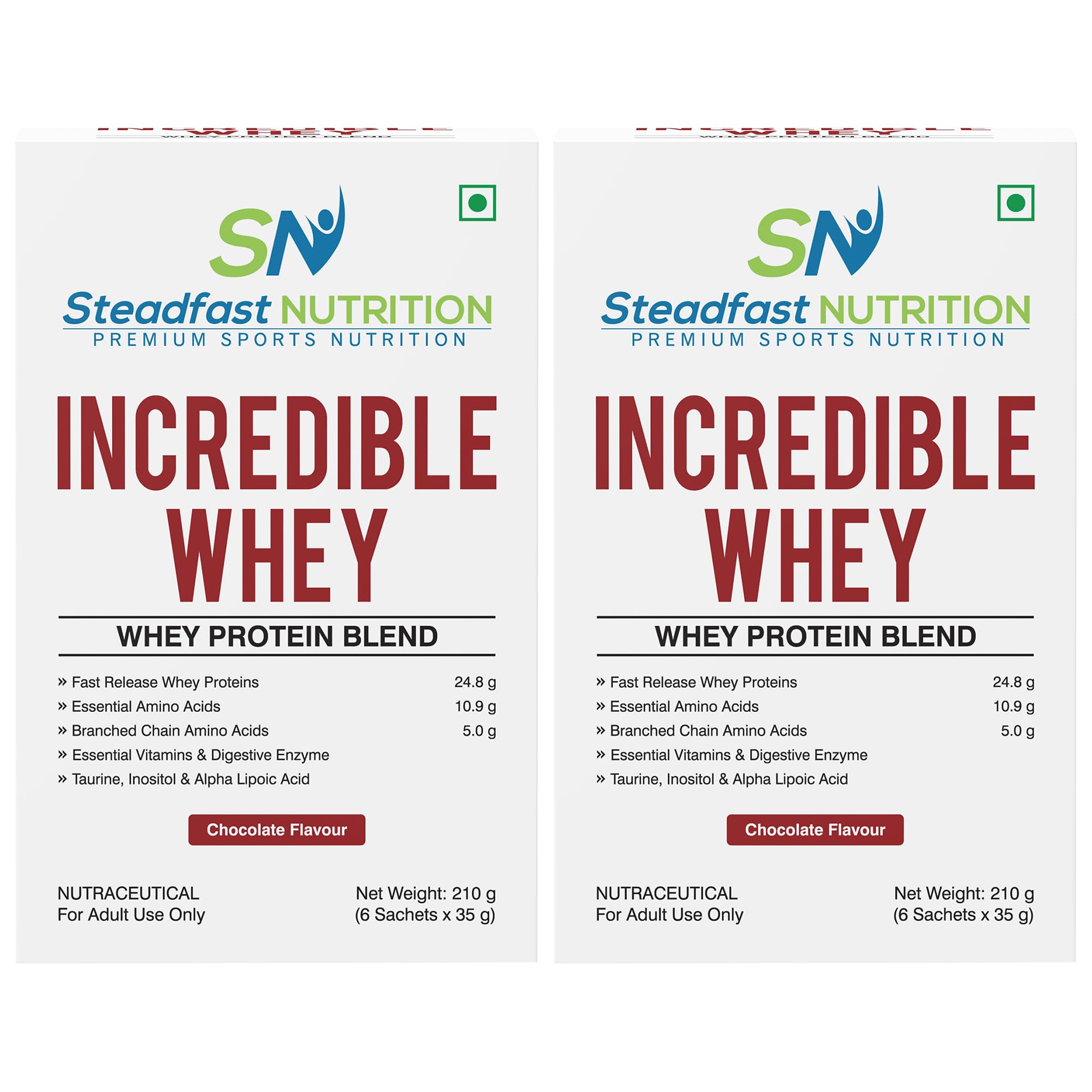 Steadfast Nutrition Incredible Whey Protein Blend Essential Amino Acids Protein Powder (Pack of 2, Coffee 12 Sachets, 420g) — Amazon image 17
