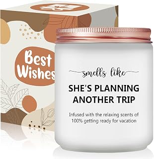 Travel Gifts for Women, Men - Travelers, Tourist Unique Great Gifts - Best Christmas Creative Vacation Trip Gift for The International Traveler People Who Travel - Lavender Scented Candle