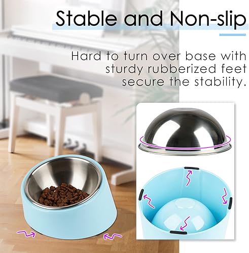 Miniatura 4 de Super Design - Tazón inclinado en 15 para perros y gatos, ángulo inclinado para bulldog y perros, antideslizante y antiderrames, más fácil de
