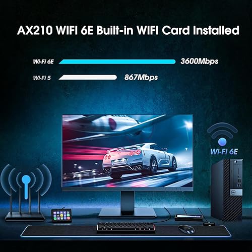 Miniatura 6 de Dell Computadoras de escritorio OptiPlex 7070 Windows 11, 9 generación Intel 6 Core i5-9500, 32GB DDR4 Ram 512GB SSD, WiFi inalámbrico integrado 6e