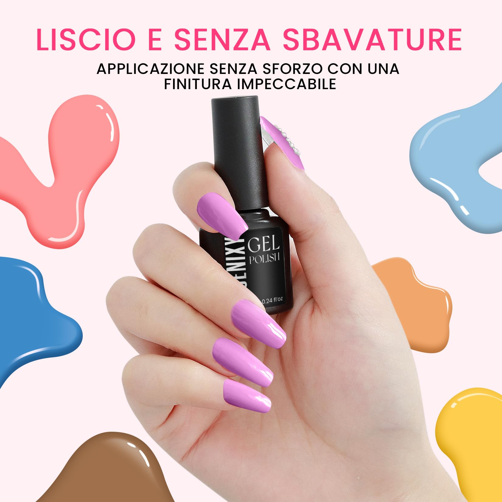 PHOENIXY Kit Unghie Gel Completo - 79Pz Kit Semipermanente Unghie con Lampada UV LED Unghie 54 Colori Smalto Semipermanente Unghie con 4 Top Coats Regalo per Donne