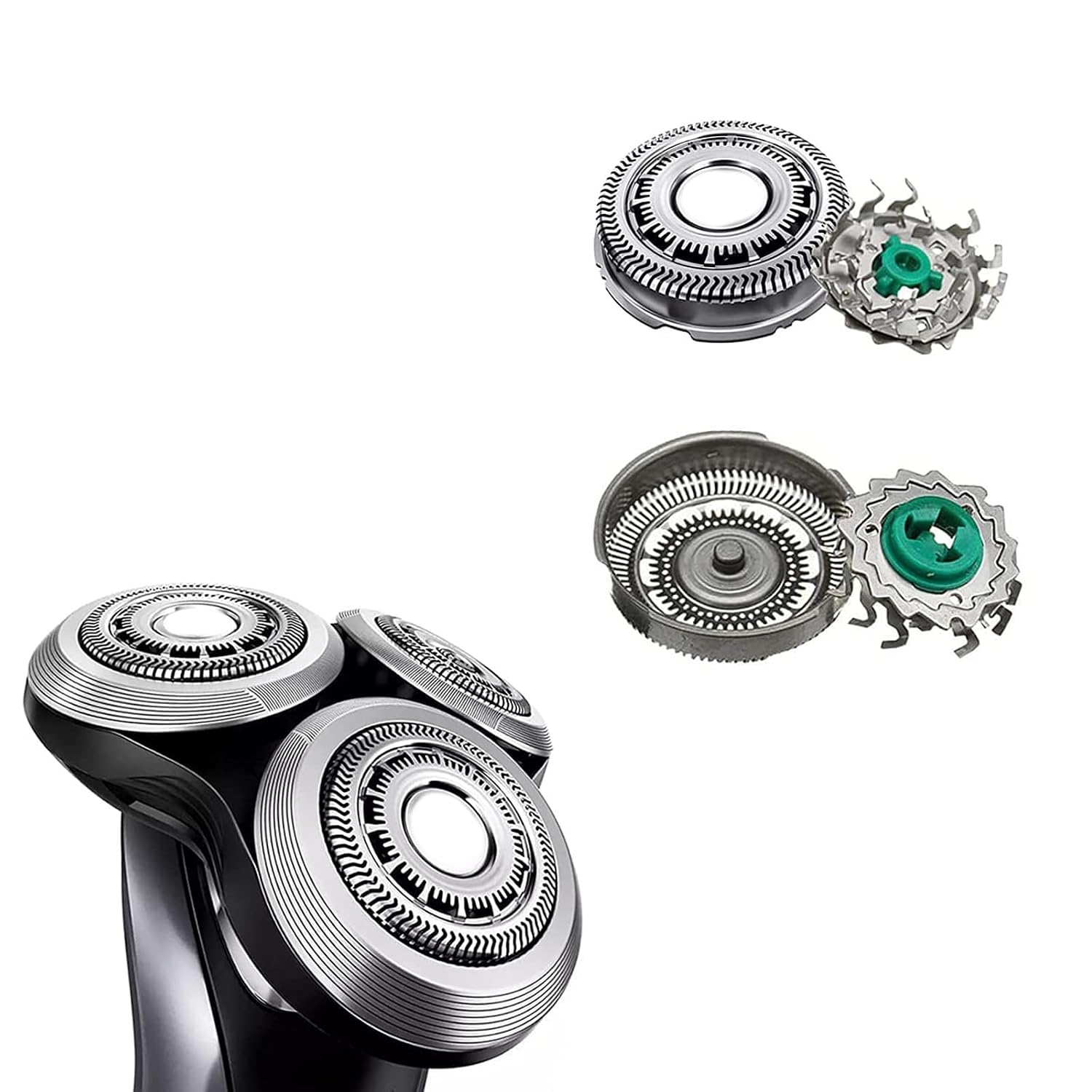 SH60/72 Replacement Head Blades Compatible with Philips Series 6000 Razor, Sh60 Replacement Head Compatible with noreclo Series 6000 Shaver, W/Brush for S6880/81, S6810/82, S6850/85, S6xxx