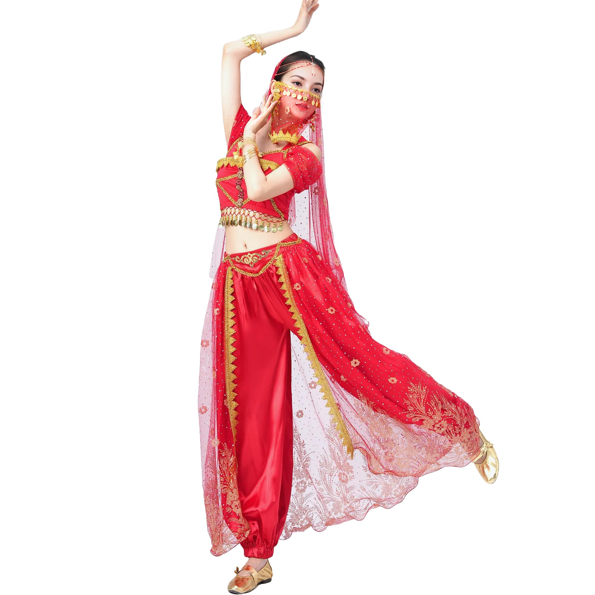 Baisdan Aladdin Costume di Halloween Jasmine Princess Dress Up Party Danza del ventre Performance Costumi Cosplay Outfits