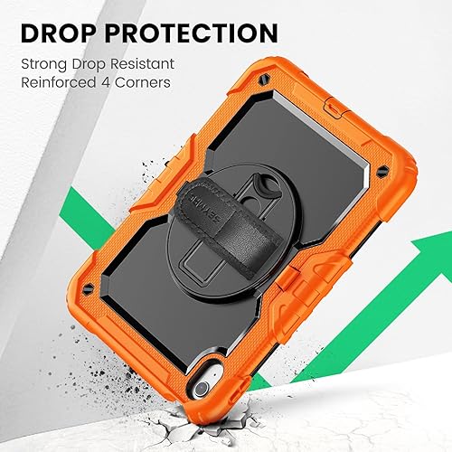 Miniatura 125 de SEYMAC Funda protectora para iPad Air 5ª/4ª generación de 10.9", cuerpo completo a prueba de golpes con protector de pantalla, soporte Negro