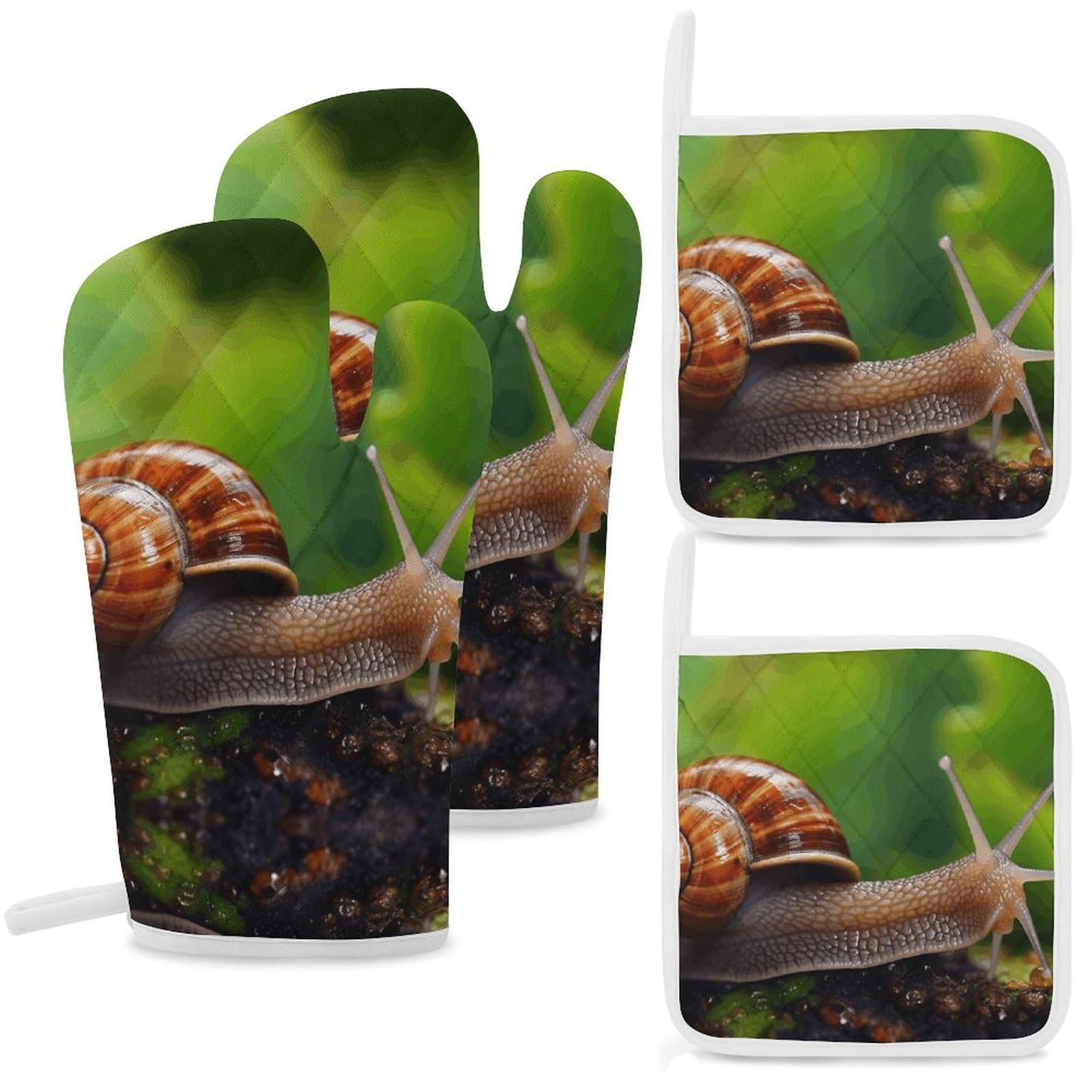 Wildlife Oven Mitts and Pot Holders Set Heat Resistant with Hanging Loop for Baking, Cooking, BBQ, Thick Potholders for Kitchen