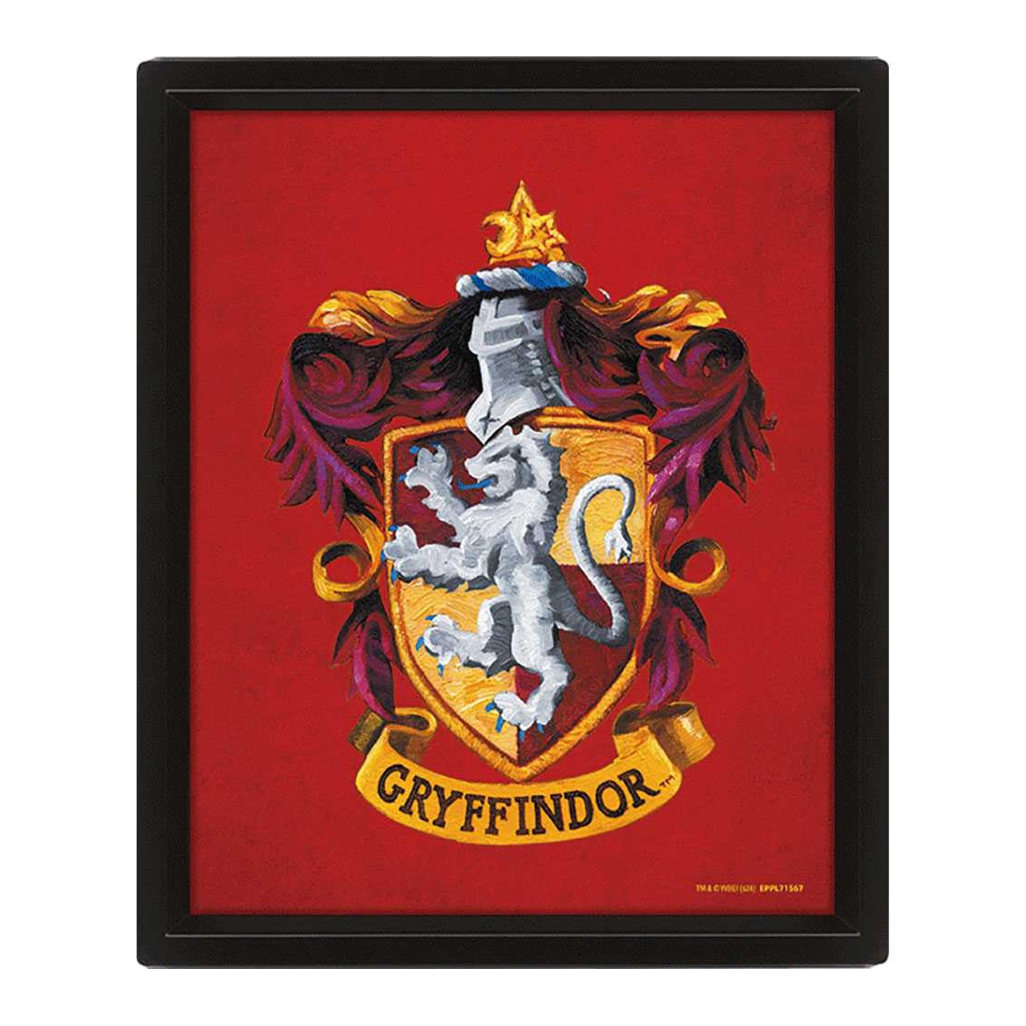 Harry Potter Gryffindor 3D Lenticular Framed Poster (10in x 8in) (Multicoloured)