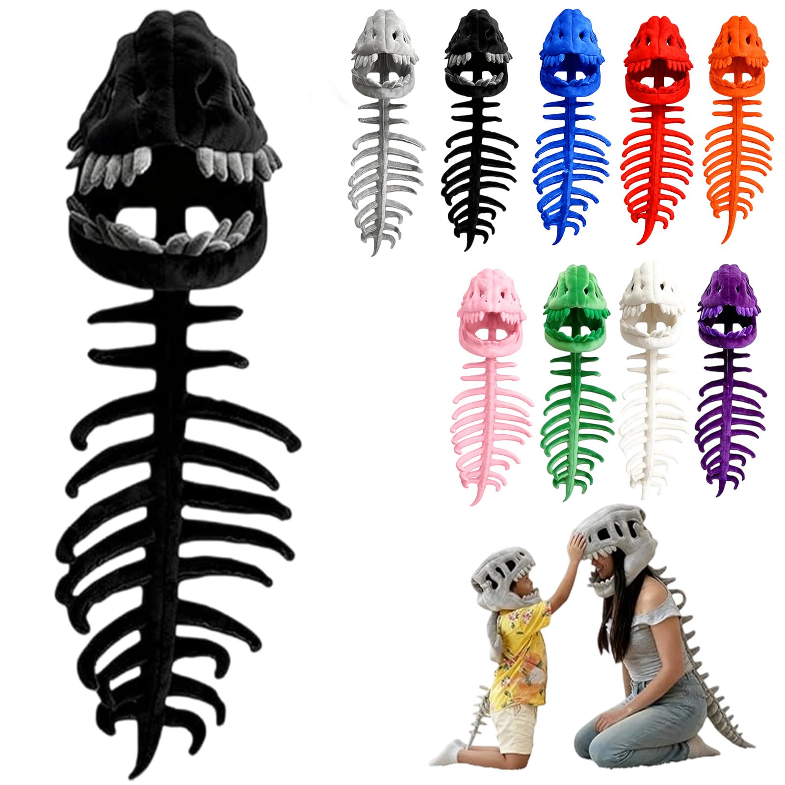 2026 New Dinosaur Skeleton Costume, 3D Spinosaurus Skull Mask & Plush Spine for Dress-Up Play — view 14