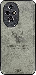 جراب حماية رقمي من البولي يوريثين الناعم المقاوم للحرارة مع قماش منقوش مقاوم للأوساخ والصدمات وبصمات الأصابع بحماية كاملة لموبايل هونر 200 برو (رمادي)