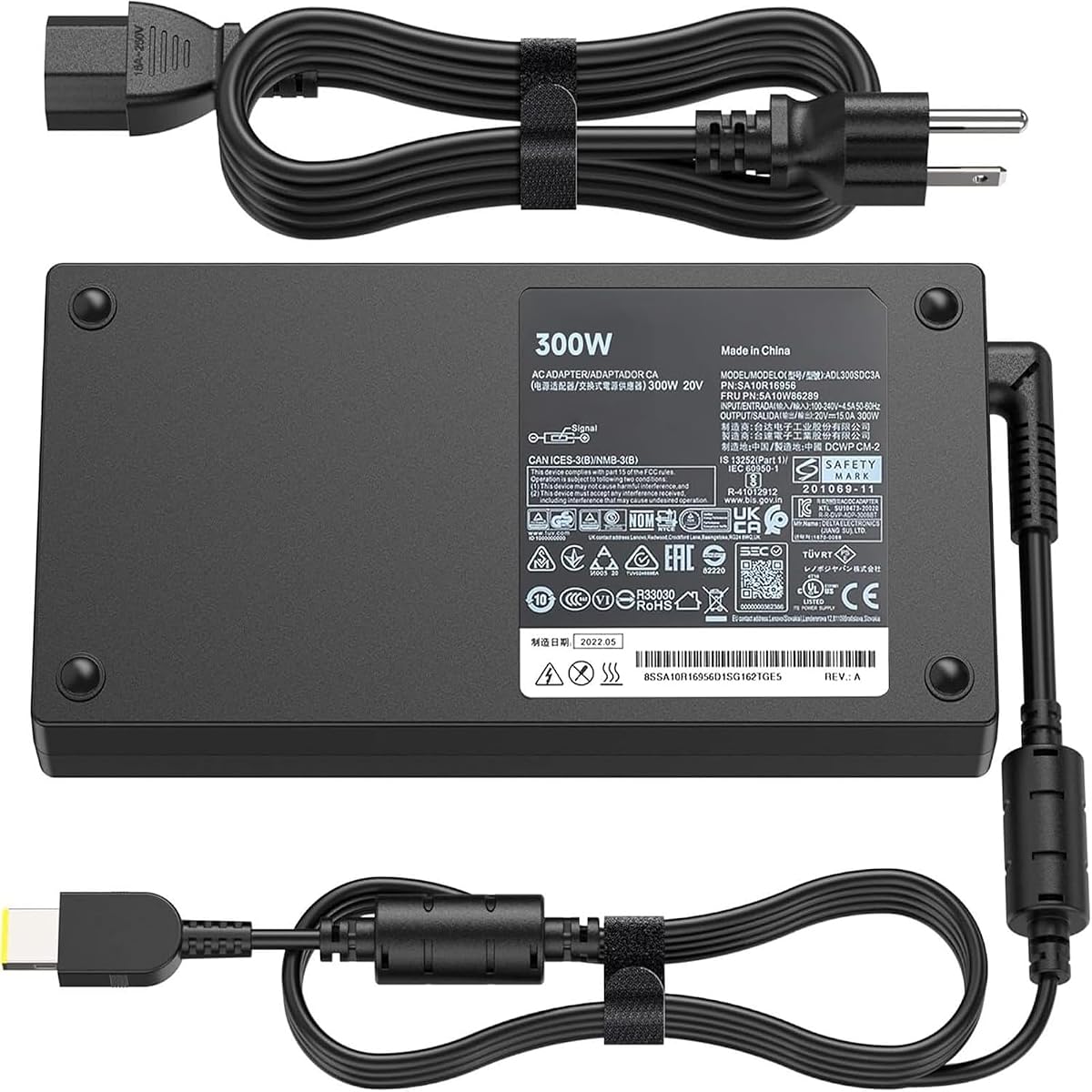 300W 20V 15A Laptop Charger Compatible with Lenovo Legion 5 5i 5P 7 7i pro 15 16 17 R9000P R9000K Y9000K Y9000X ADL300SDC3A GX21F23045 SA10R16956 5A10W86289 AC Power Adapter Supply Cord