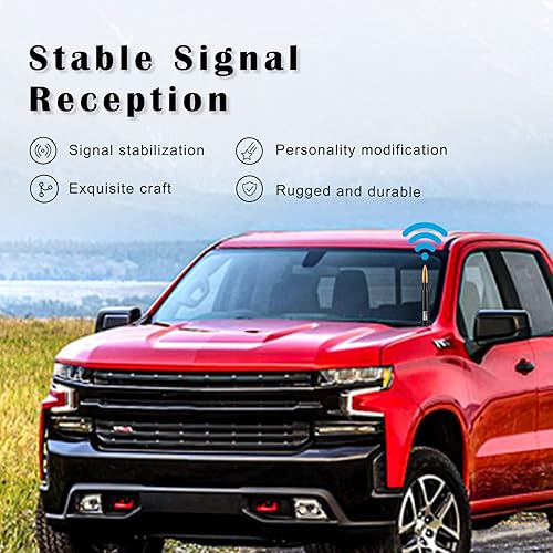 Miniatura 5 de Ajxn 1 - Antena de bala para automóvil, camión, mástil de antena de automóvil, accesorios de camionetas, color dorado