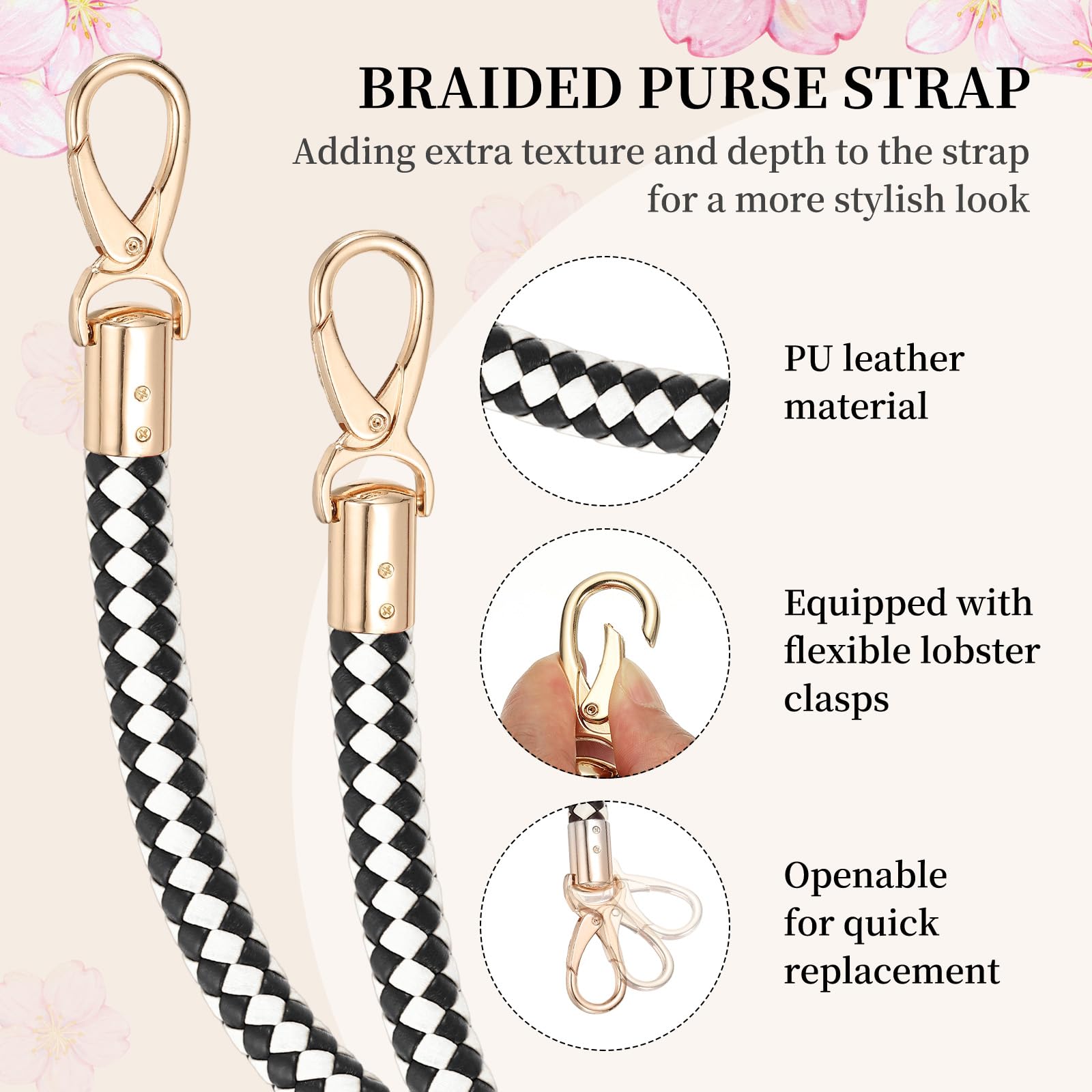 PATIKIL Braided Purse Straps 60cm / 23.6" - Image 3