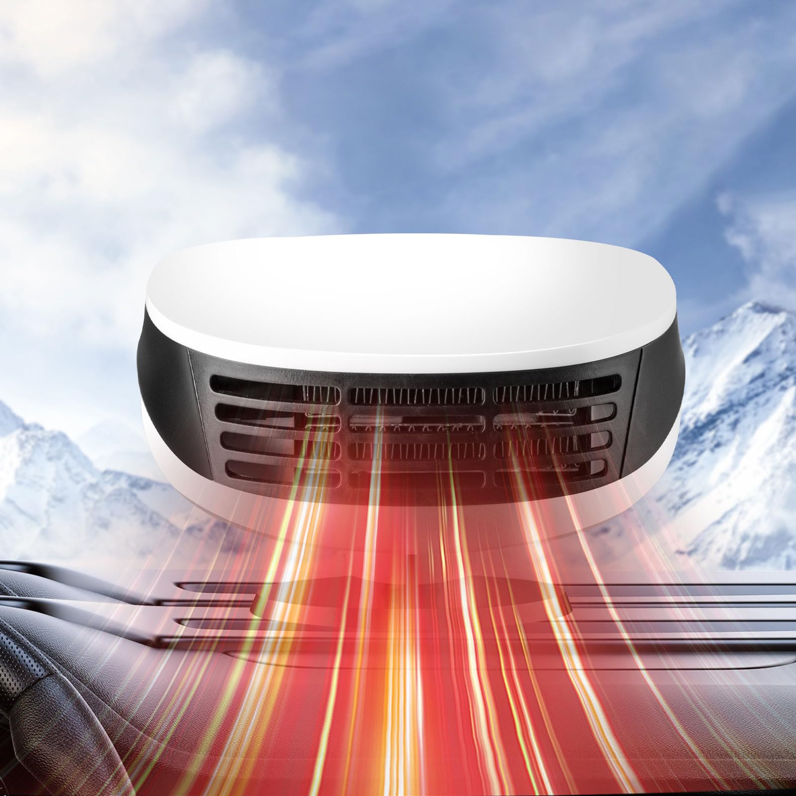 【New 2023】12V/24V Car Heater, Car Heater That Plugs into Cigarette Lighter,Portable car Heater,Portable car Heater and defroster, 360 Degree Rotary Base,Car Heater and Cooling Fan 2 in 1