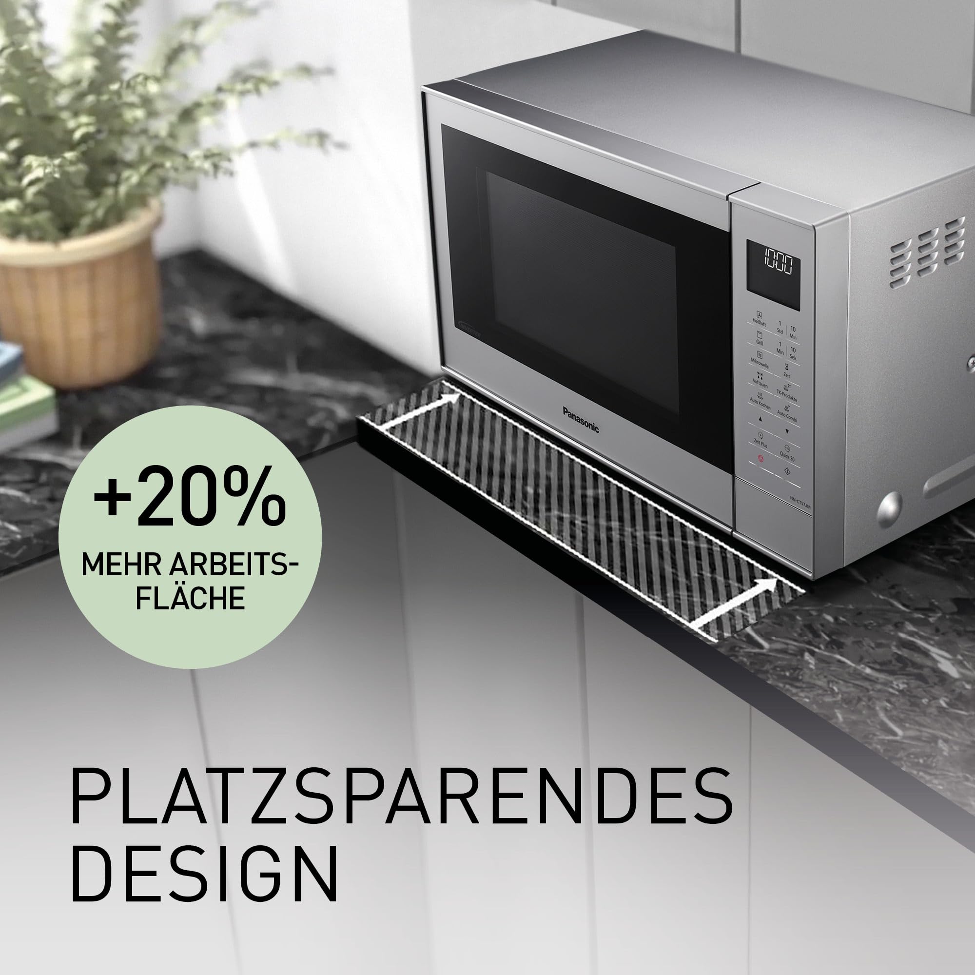 Panasonic NN-CT57JMGPG Kombi-Mikrowellenherd 27 Liter 1000 W Edelstahl
