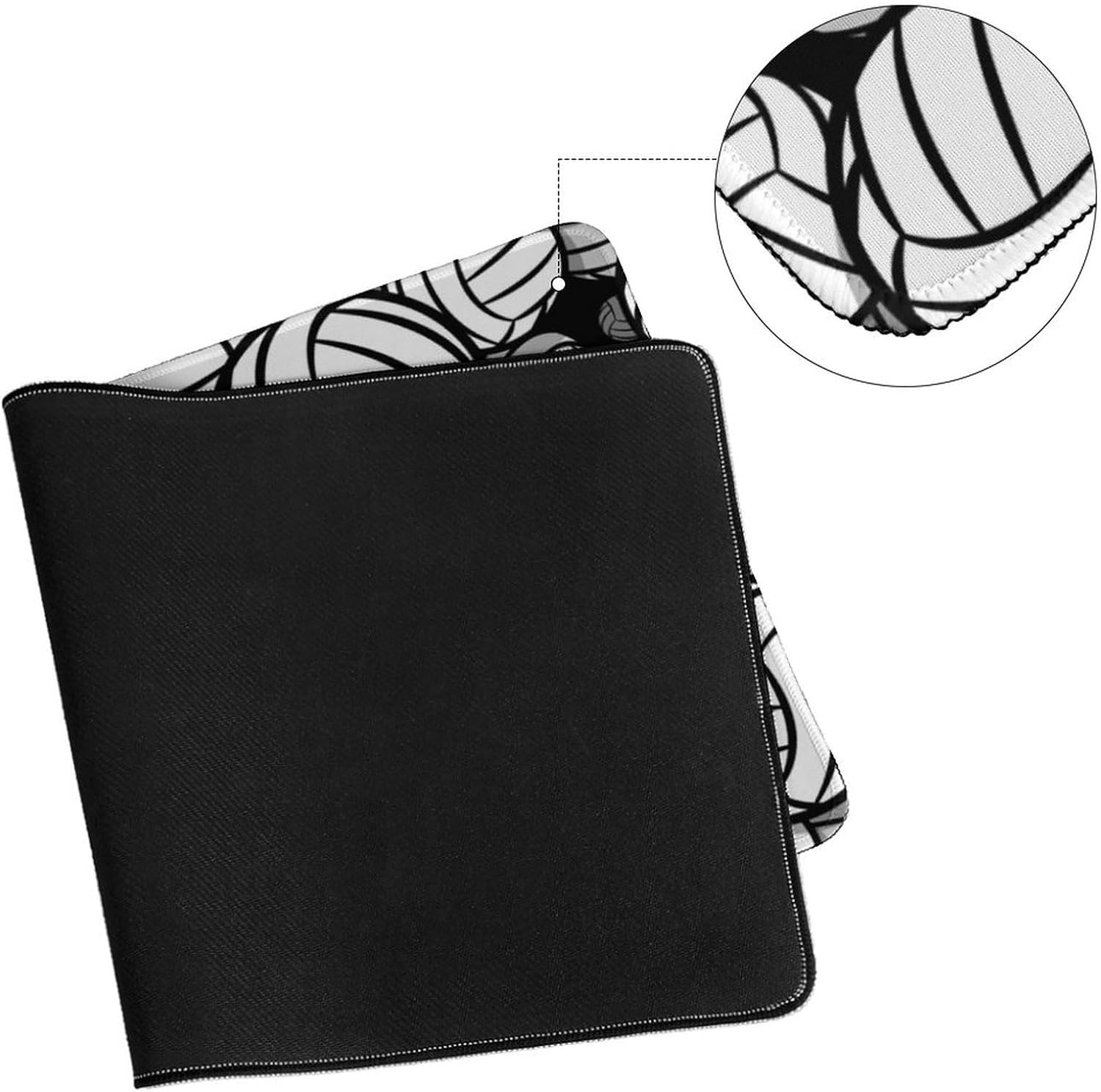 Black and White Volleyball Ball Fashionable Anti Slip Table Mat, Waterproof Mouse Protection Pad 40X75cm