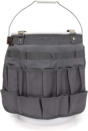 Miniatura 2 de Estwing Organizador de herramientas de 5 galones con 28 compartimentos, bolsa de herramientas, poliéster duradero, perchas de acero resistente,