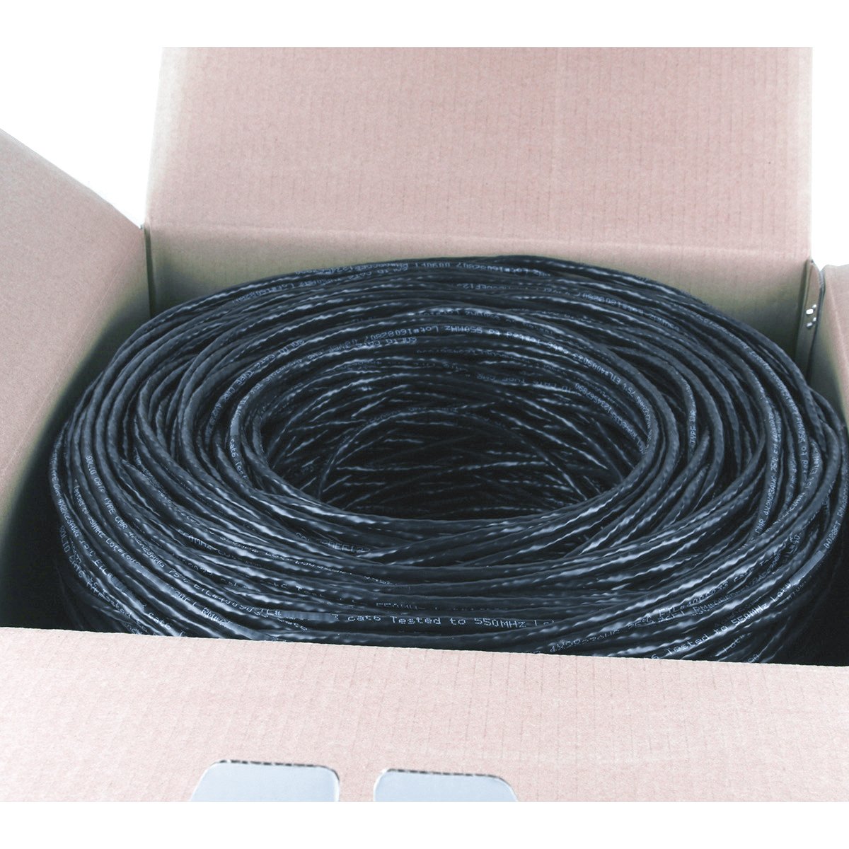 Cat6 CMR 1000 Ft 23AWG Riser Rated Solid Bare Copper Cable 4 Twisted Pair UTP Bulk Ethernet Router Network POE Security Camera Cable LAN Cable PVC Black