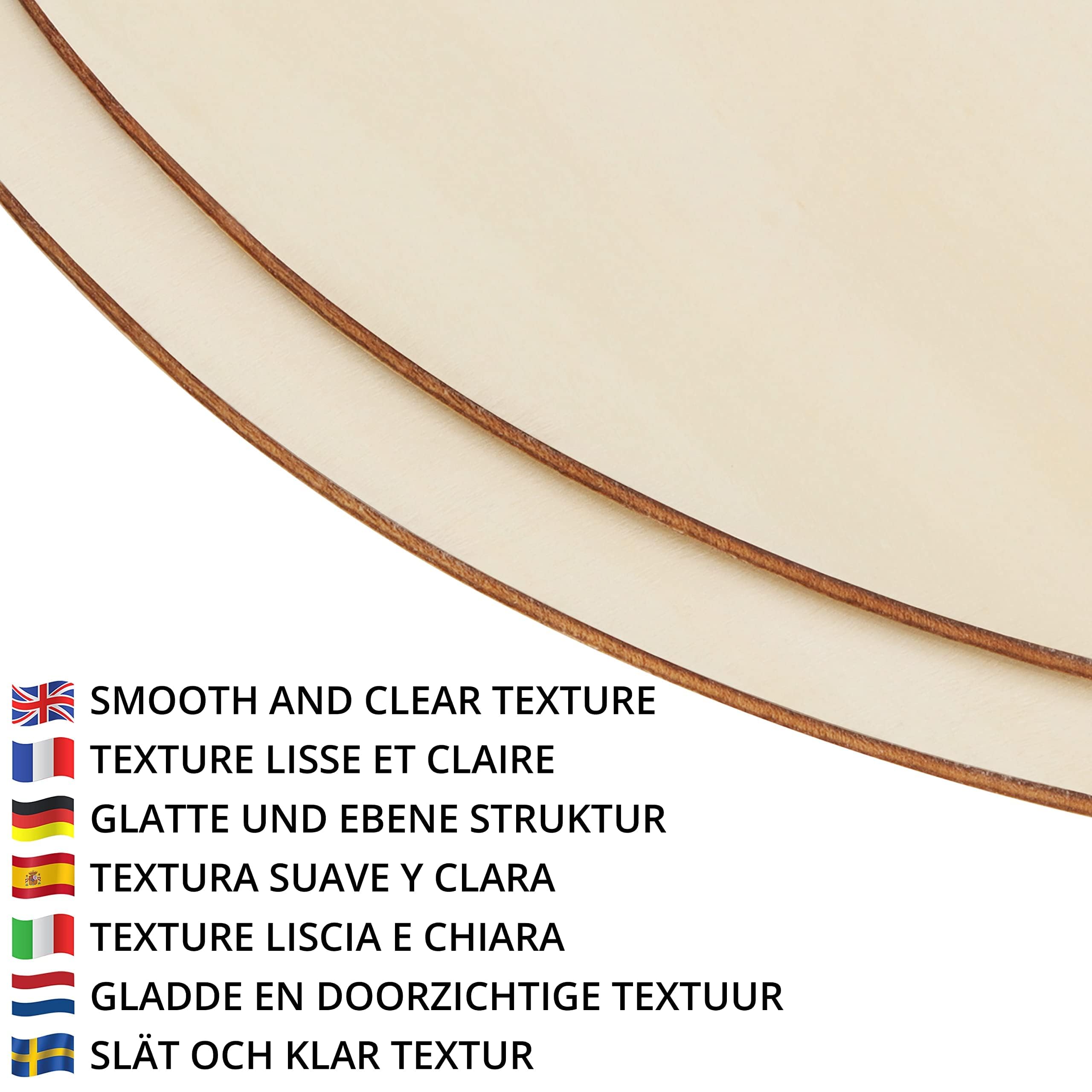 Belle Vous Dischi Legno Circolare - 2 Cerchi da 60 cm - Legno Grezzo Cerchi per Decorazioni Natalizie Pittura Pirografia