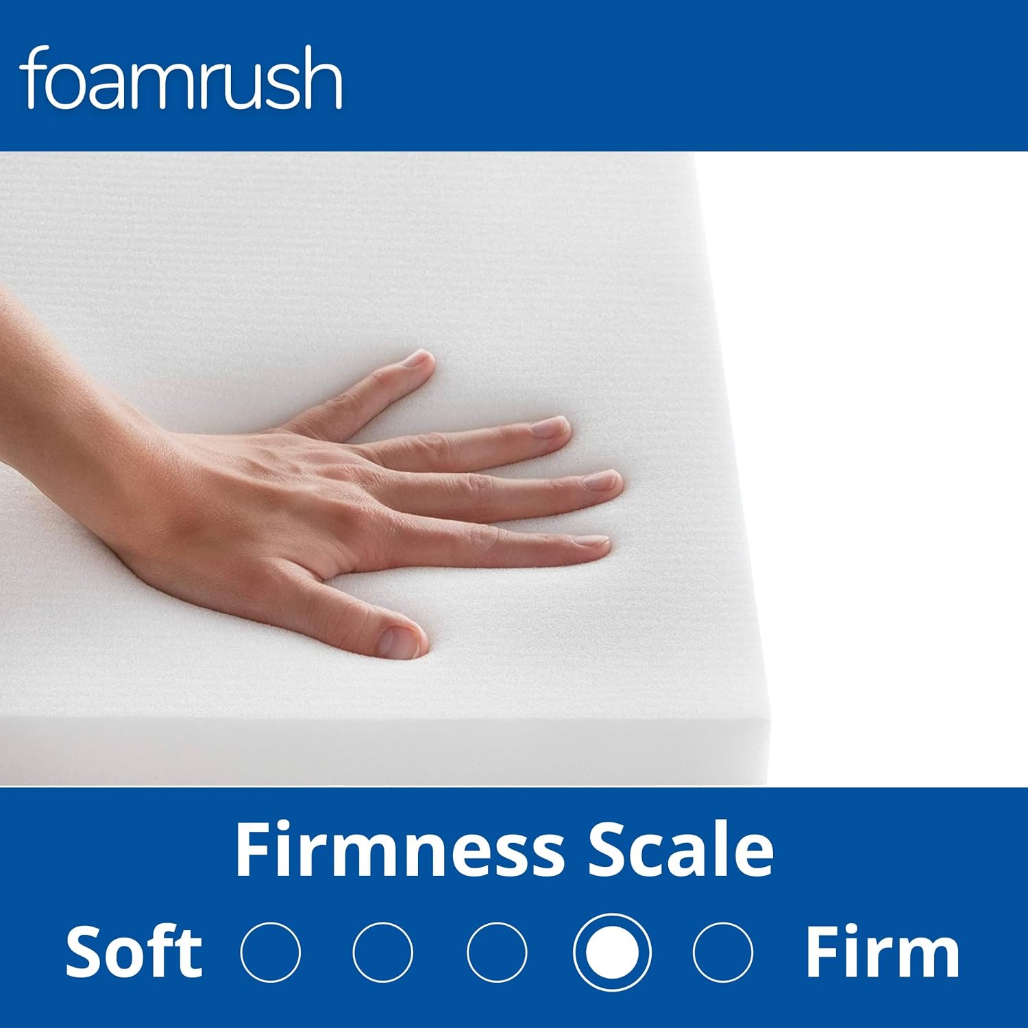 FoamRush 3" H x 18" W x 72" L Upholstery Foam High Density Firm Soft Support (Chair Cushion Square Foam for Dining Chairs, Wheelchair Seat Cushion Replacement)