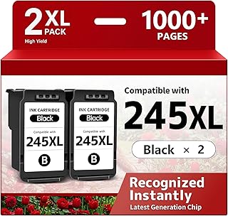 245XL Ink Cartridges for Canon PG-245XL Black, 2 Pack