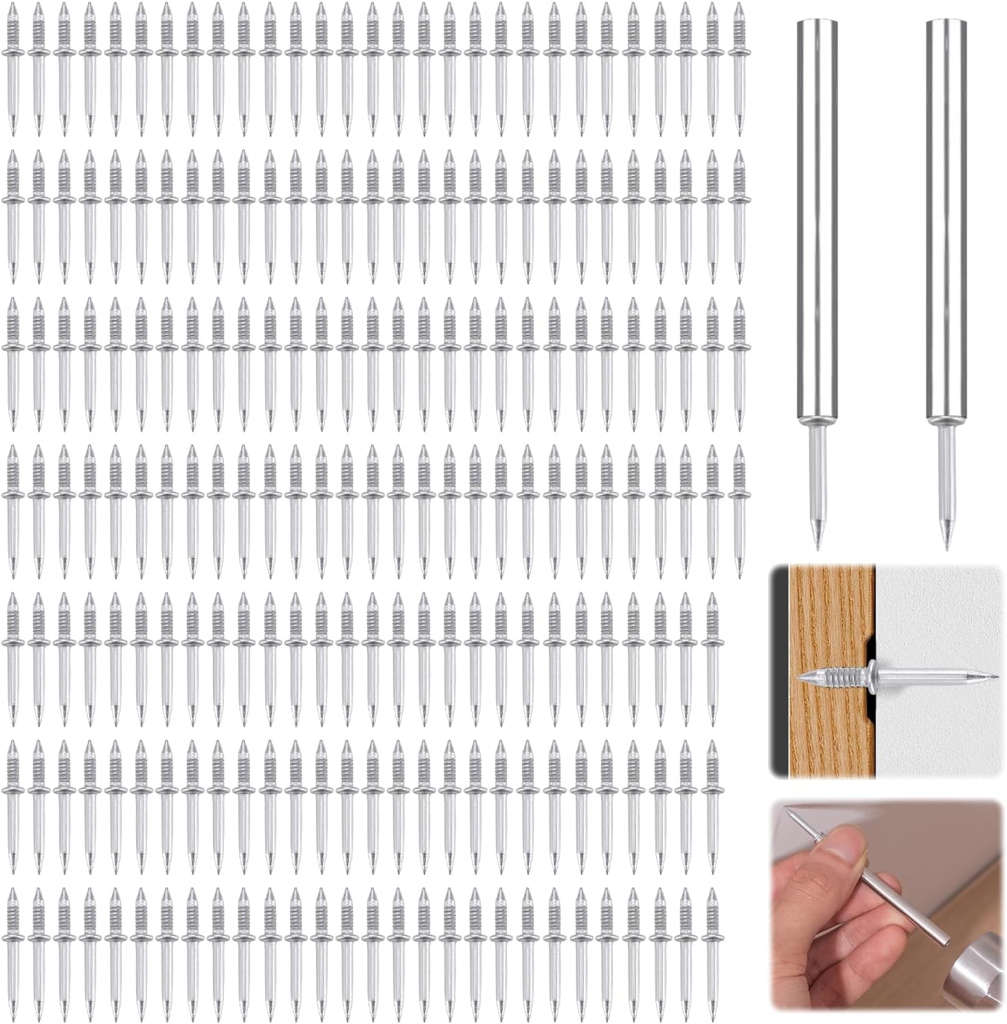 HOMURY Lot de 200 clous à double tête sans couture : vis de sécurité ...