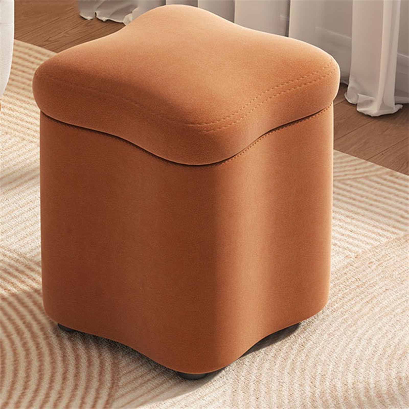Pouf rond avec rangement pour ranger les jouets et les chaussures