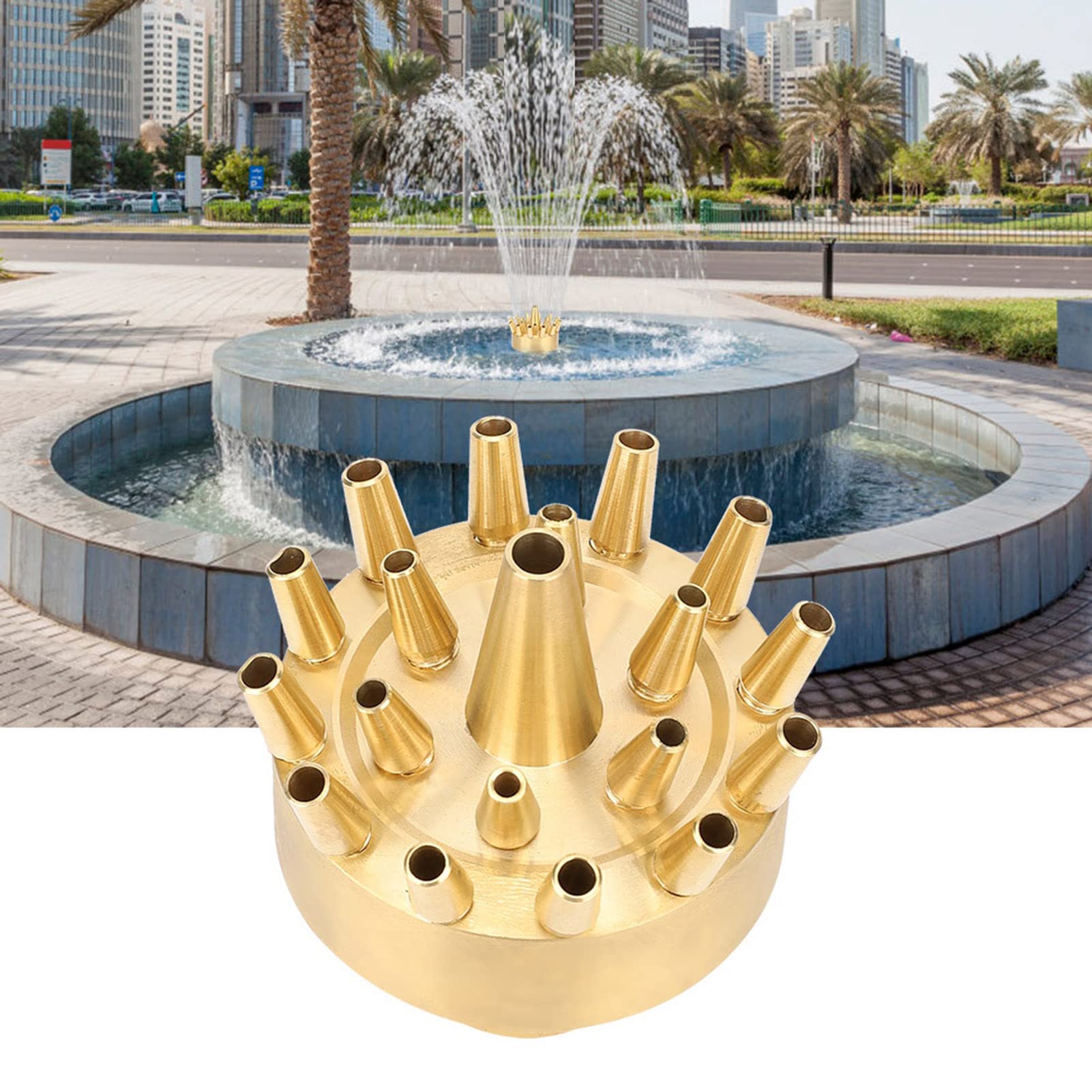 Buse de Pulvérisation de Fontaine en Laiton, Tête de Pulvérisation D'arroseur de Buse de Fontaine d'eau pour Filetage Femelle de Jardin 1in