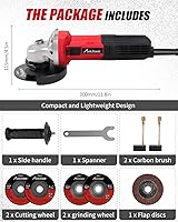 Vista 9 de AVID POWER Amoladora angular, herramientas eléctricas de molienda y corte de 7.5 amperios de 4-1/2 pulgadas con ruedas de molienda y corte, disco
