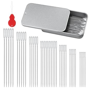 【新品未使用】Needles Set-Up S Amazon.com: Big Eye Steel Sewing Needles Kit, Stainless