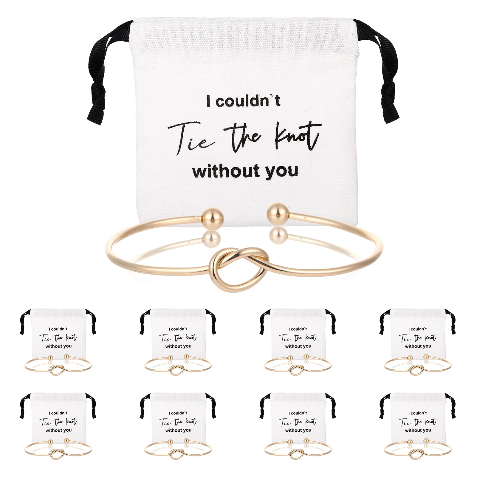 Fanmayhe Bridesmaid Bracelet Gifts with Jewelry Pouch, Bridesmaid Proposal Gifts Linen Cotton Small Drawstring Bags Maid of Honor Proposal Bridal