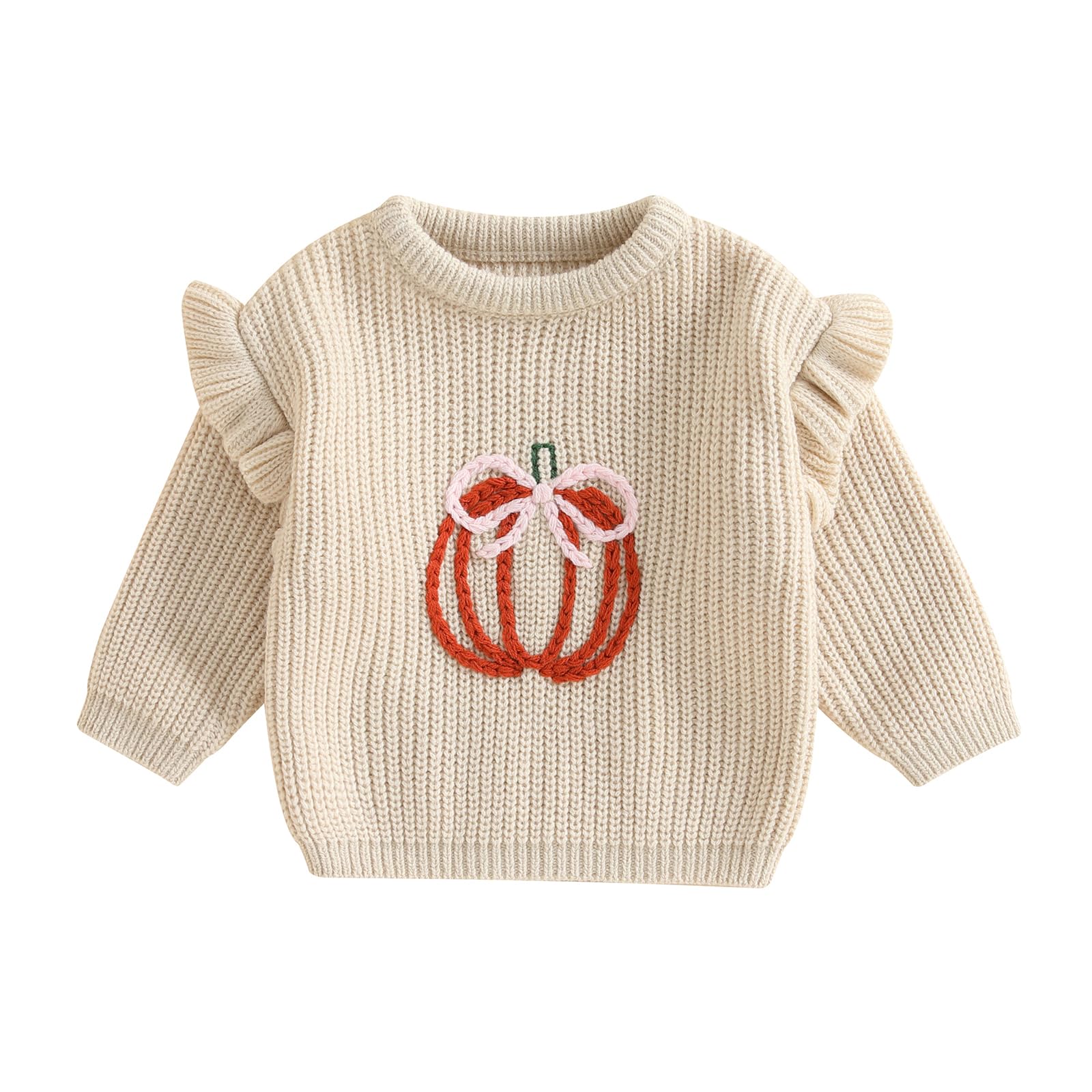 LSFYSZD Toddler Baby Girls Boys Halloween Pumpkin Sweaters Long Sleeve Crew Neck Winter Warm Knitwear Pullover Jumpers Top — view 197