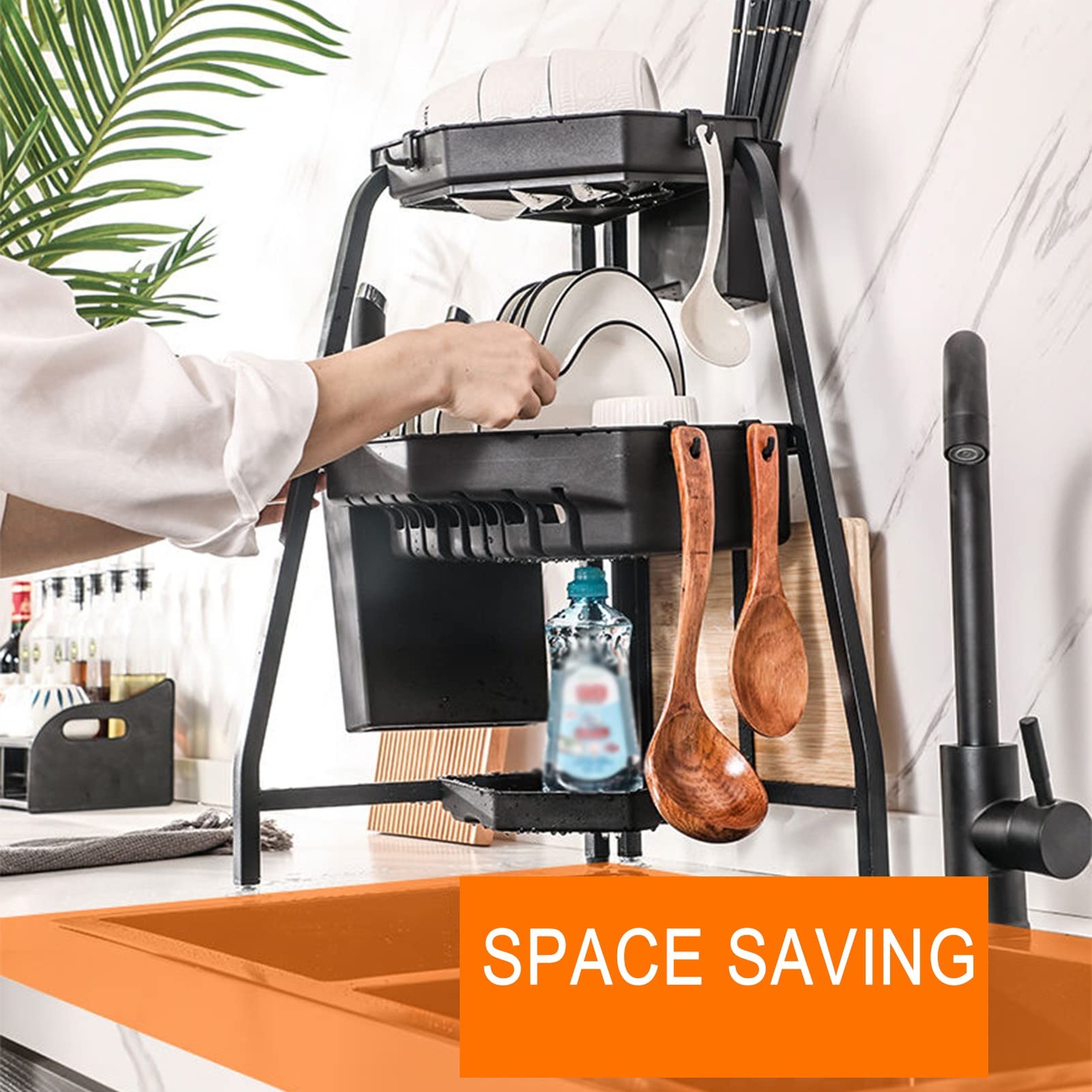 Amazon.com - YOtat Triangle Dish Drying Rack,Dish Drainer above