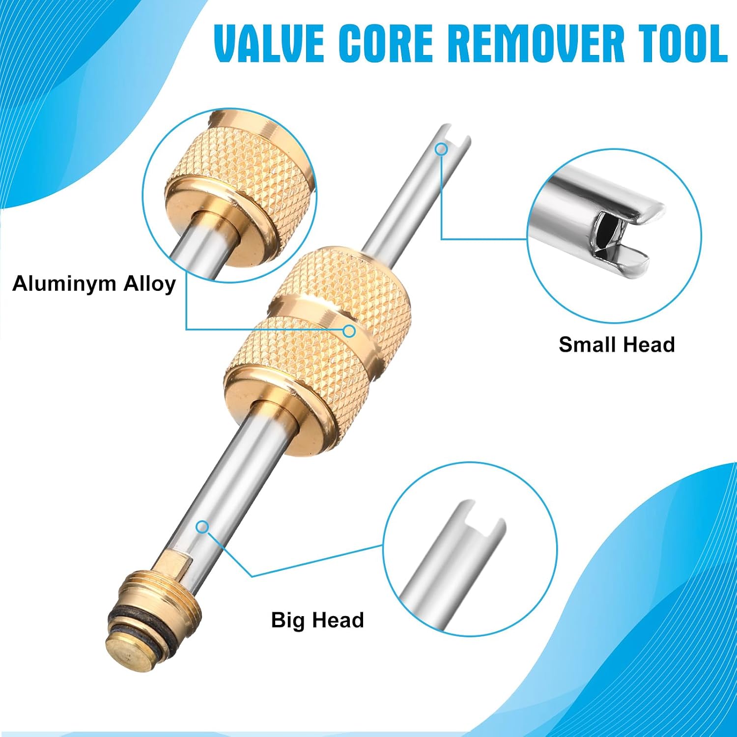 42pcs Air Conditioning Valve Core Kit Car A/c R12 R134a R1234yf Refrigeration Compatible with Schrader Stem Cores, Core Removal & Installer Tool HVAC System Seal Caps Kit & Tire Valve Stem