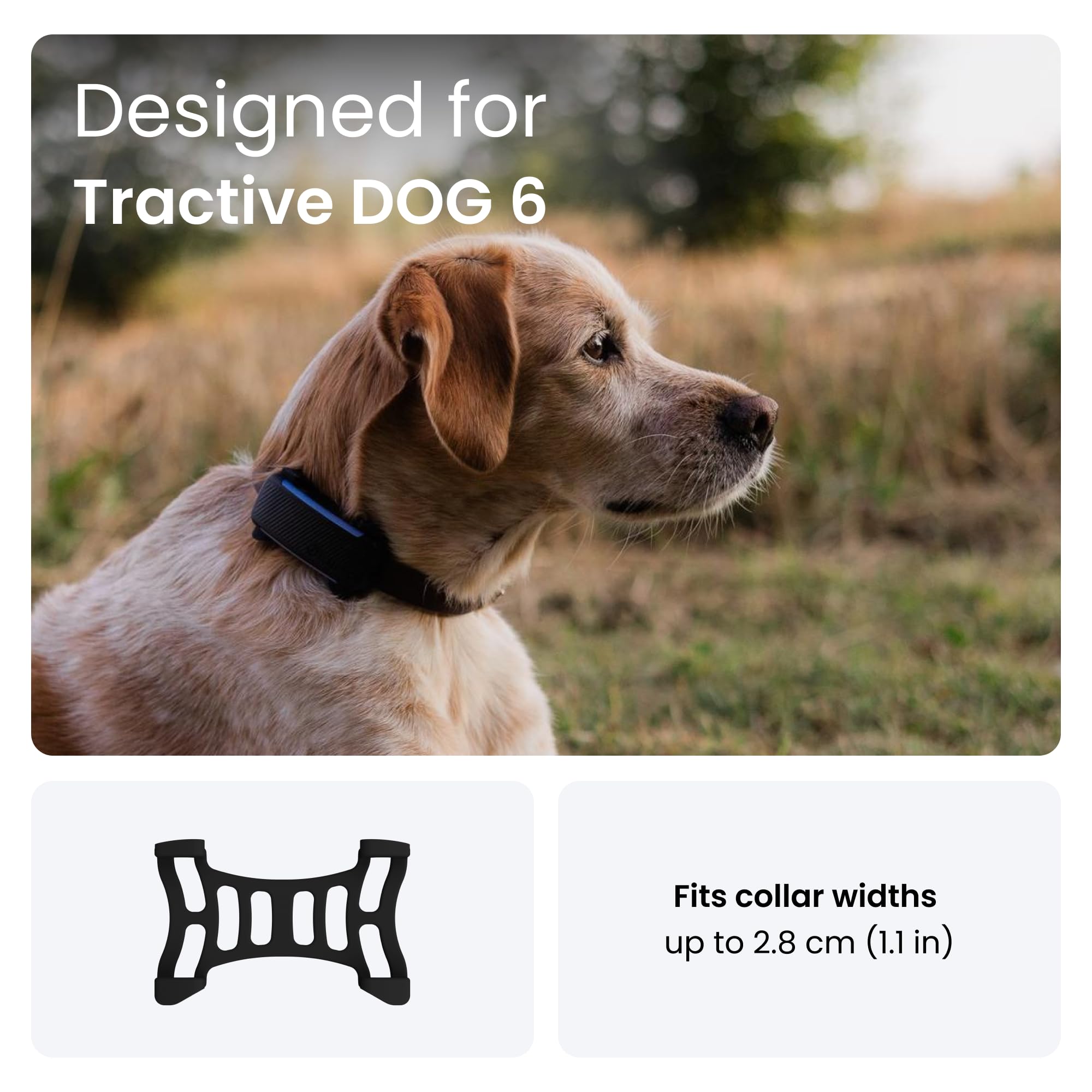 Tractive : 2 x Tractive DOG 6 Dog GPS Tracker Rubber Clip (Black