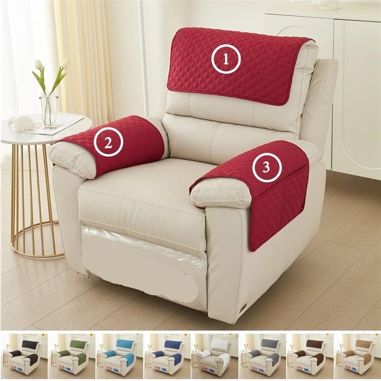 Liegestuhl Schonbezug Matte Sofa Armlehne Handtuchbezug Sessel Möbelschutz Couchkissen Couch Sofa ArmlehnenbezüGe(A8)