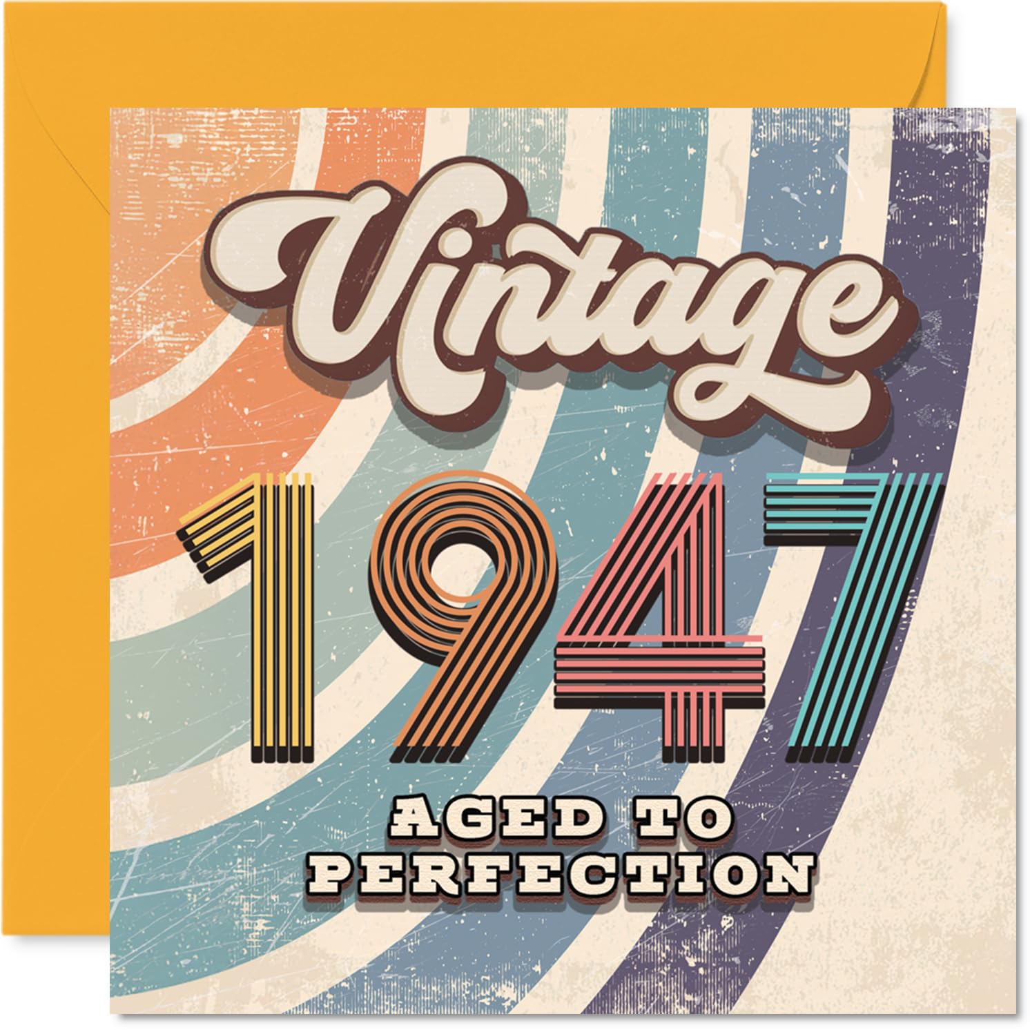79th Birthday Card for Men Women - Vintage 1947 Aged To Perfection - Happy 79 Birthday Cards for Brother Nan Husband Sister Grandad Nanny, 145mm Bday Greeting Cards