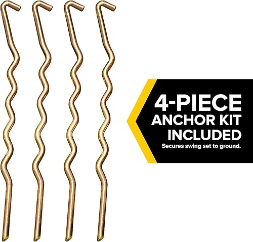 Miniatura 4 de Sportspower Park Ridge - Juego de columpios de metal 2 columpioscolumpio de pie, columpio romano para 2 personas, Teeter Totter y tobogán ondulado