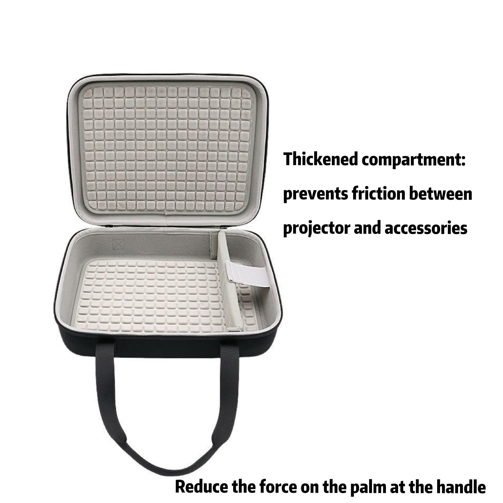 Custodia morbida per il proiettore portatile XGIMI Elfin Flip – borsa portatile spessa con tracolla regolabile, design a rete per accessori, Nero duro