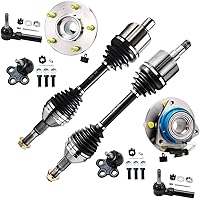 Vista 105 de Detroit Axle - Kit de suspensión de 14 piezas para Jeep Liberty 2006-2007, 2 cubos de rodamiento de ruedas, 2 brazos de control superior, 2 rótulas