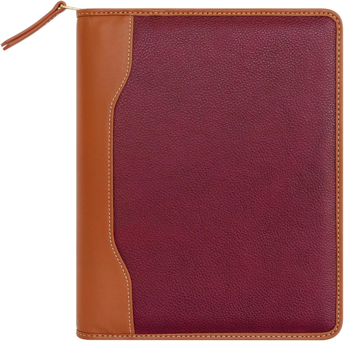 FranklinCovey - Jody Ring-Bound Binder for FranklinCovey Planners | Leather - Zipper Binder (Classic, Deep Red)