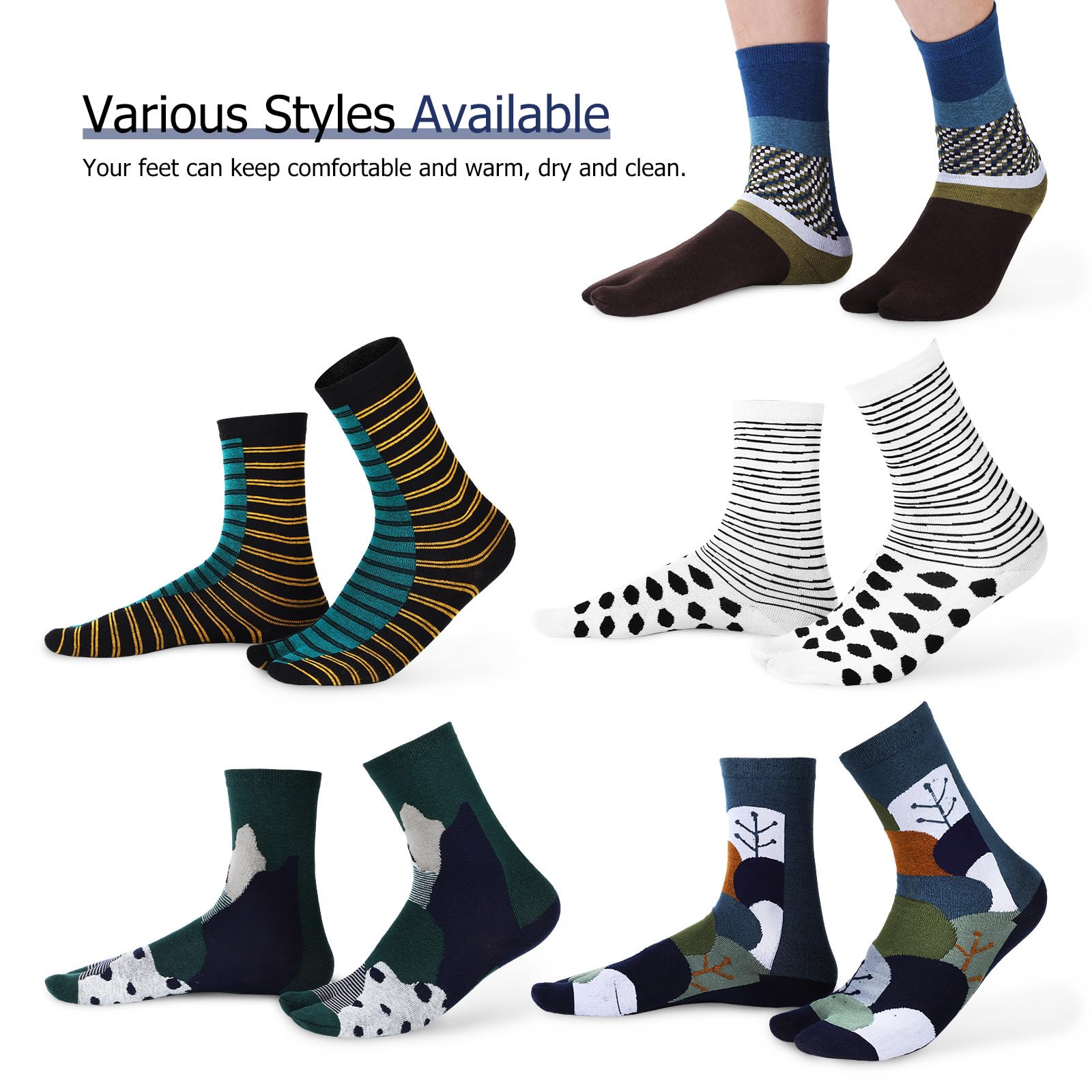 Chaussettes à Orteils 10 Paires Coton pour Geta Shoes | Élastiques, Respirantes, Pratiques à Retirer, Adaptées aux Tabi Japonerie pour Femmes et Hommes