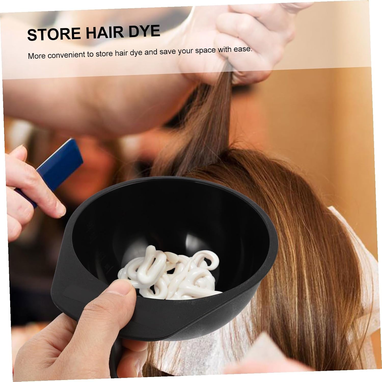 ARTIBETTER 4pcs Plastic Hair Dye Mixing Bowls with Handle Salon Hair Color Bowls and Tinting for Salon and Home Use